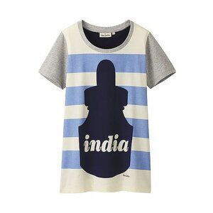 House Industries x Uniqlo Striped India Ink Bottle Typography TShirt Font Nerd L